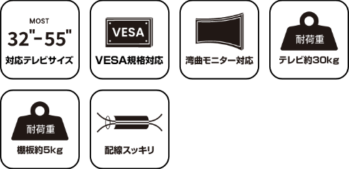 壁寄せ型テレビスタンド 製品特徴